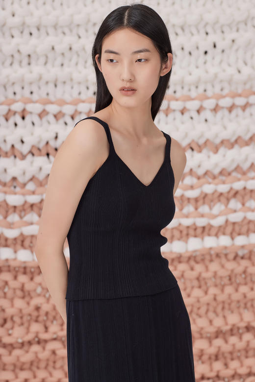V领紧身针织吊带背心  SJS93W013N 商品图2