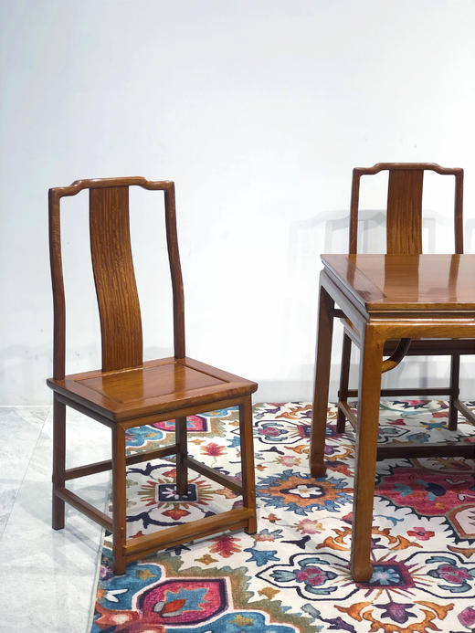 红桥红  家具严选  缅甸花梨（大果紫檀）【148 马蹄腿霸王枨 方餐桌 七件套】 商品图5