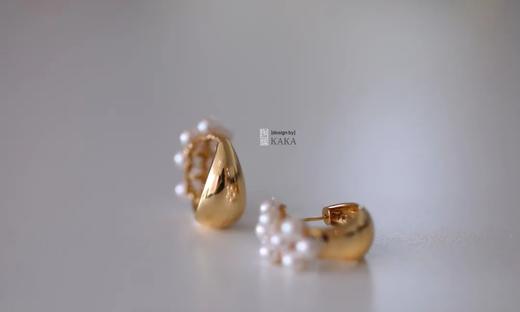 双面JI光樱花粉baby akoya珍珠耳环 商品图2