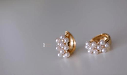 双面JI光樱花粉baby akoya珍珠耳环 商品图3