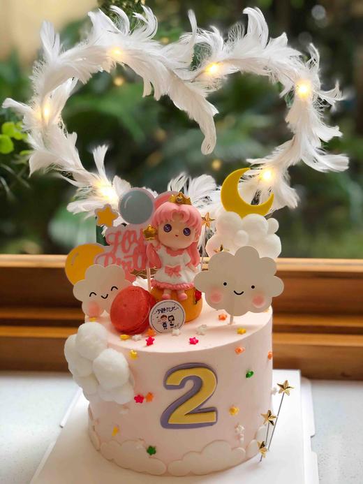 星星女孩羽毛款奶油蛋糕 下单前请仔细阅读商品详情 商品图0