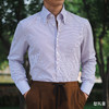 Merino Brothers 120支双股埃及棉白色红条纹暗纽扣领意式工艺衬衫 商品缩略图0