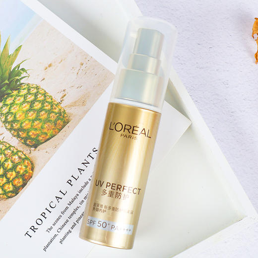 欧莱雅小金管清爽面部防晒霜轻薄隔离防晒霜SPF50+30ml 商品图0