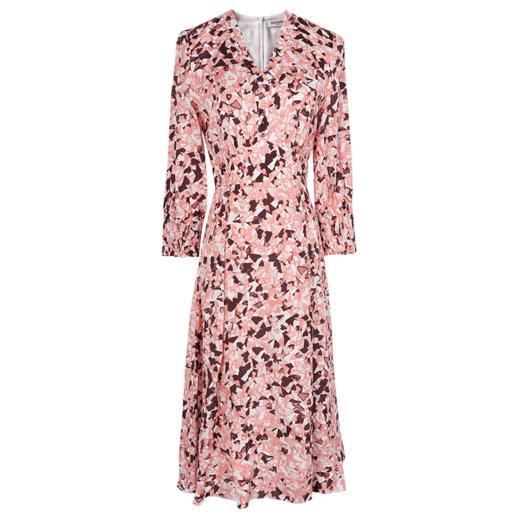 复合人丝碎花裙 气质淑女减龄花色修身显瘦V领人丝连衣裙1022 商品图3