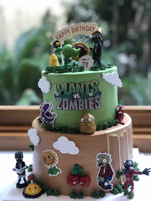 双层植物大战僵尸奶油蛋糕 下单前请仔细阅读商品详情 商品图0