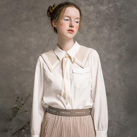 famecoco范可儿女士衬衫秋季文艺绣花百搭开衫衬衣F216BH006
