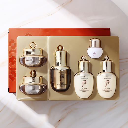 whoo/后 天气丹花献光彩紧颜中样6件套补水保湿改善肌肤旅行套装 商品图3