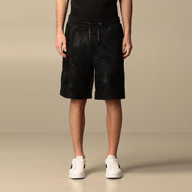 ARMANI 阿玛尼 男士刺绣图案黑色休闲短裤 3K1P92 1JDSZ F036