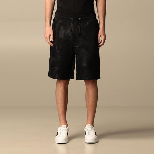 ARMANI 阿玛尼 男士刺绣图案黑色休闲短裤 3K1P92 1JDSZ F036 商品图0