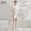 IWY/白色西装连衣裙女短袖时尚通勤高端工作服收腰修身气质职业套裙Q11255 商品缩略图2