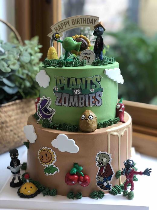 双层植物大战僵尸奶油蛋糕 下单前请仔细阅读商品详情 商品图1