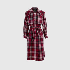 宽松插肩袖风衣（附腰带）