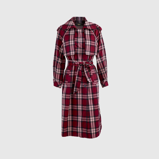 宽松插肩袖风衣（附腰带） 商品图0