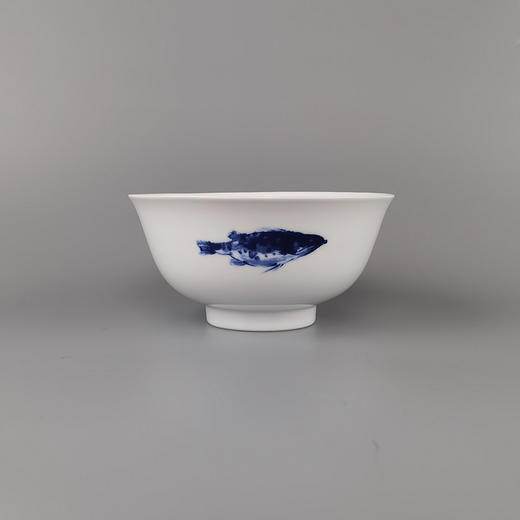 不仁斋薛继业水墨青花鱼豆青釉大面碗海碗吃播中式 商品图4