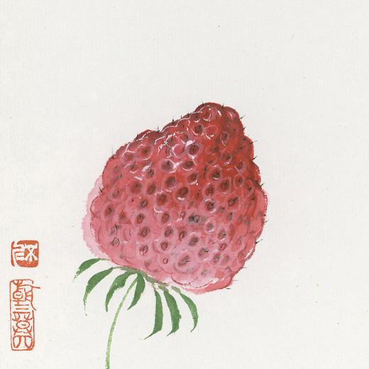 薛继业水墨连框高精版画50*30加菲猫草莓有框客厅卧室卫生间走廊装饰画 商品图6