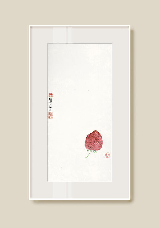 薛继业水墨连框高精版画50*30加菲猫草莓有框客厅卧室卫生间走廊装饰画 商品图4