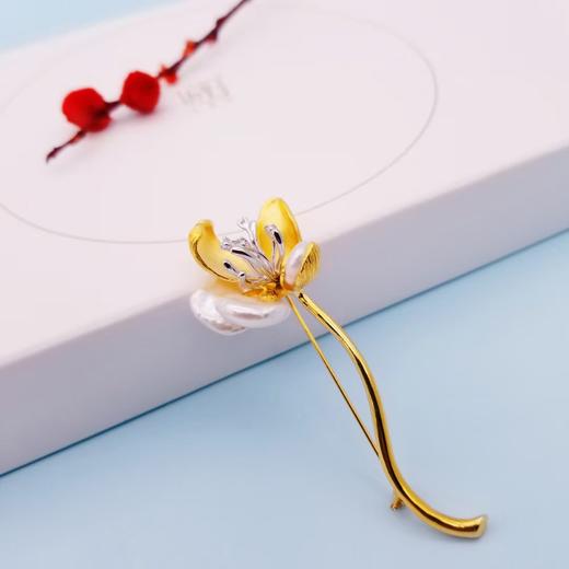 三生石静待花开 巴洛克珍珠胸针 商品图2