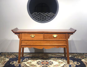 红桥红  家具严选  缅甸花梨（大果紫檀）【155翘头二联橱】