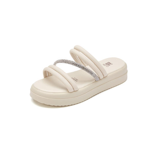 夏季新款ins新潮水钻厚底女士外穿拖鞋平底增高女士拖鞋T21BJ23861 商品图1