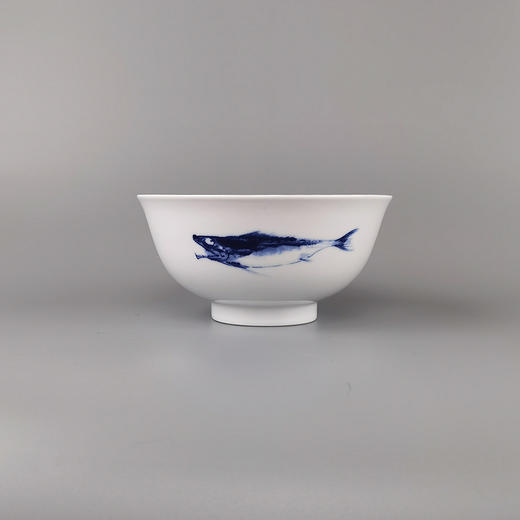 不仁斋薛继业水墨青花鱼豆青釉大面碗海碗吃播中式 商品图2