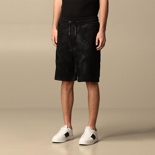 ARMANI 阿玛尼 男士刺绣图案黑色休闲短裤 3K1P92 1JDSZ F036 商品图2