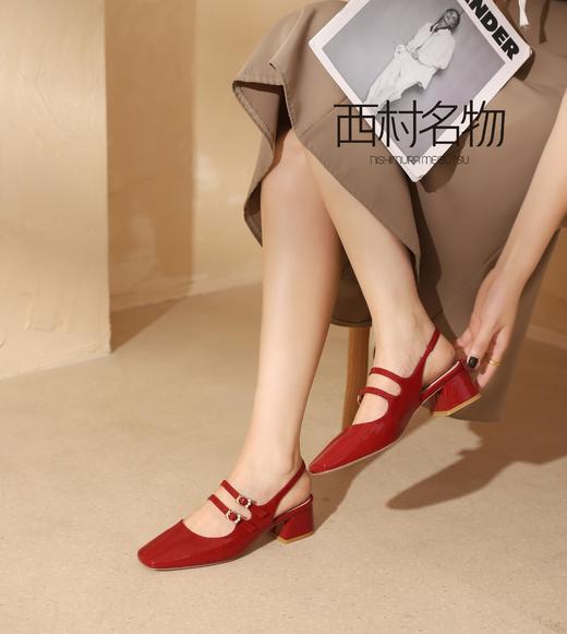 西村名物2021年夏季新款中粗跟休闲时尚凉鞋X21AH16661 商品图3