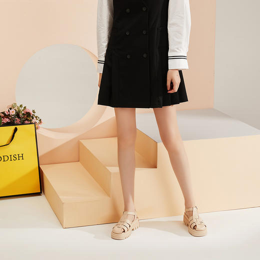 2021新款牛皮罗马凉鞋厚底女凉鞋猪笼鞋T21BG23631 商品图1