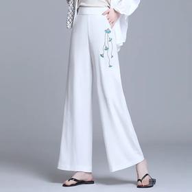 RM-XBMY21063 2021夏季新款高腰薄款亚麻宽松垂感直筒休闲裤子