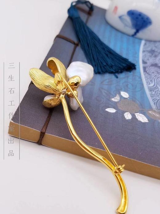 三生石静待花开 巴洛克珍珠胸针 商品图4