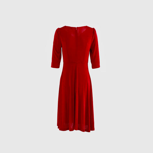 肩部装饰扣前片抽褶连衣裙 商品图3