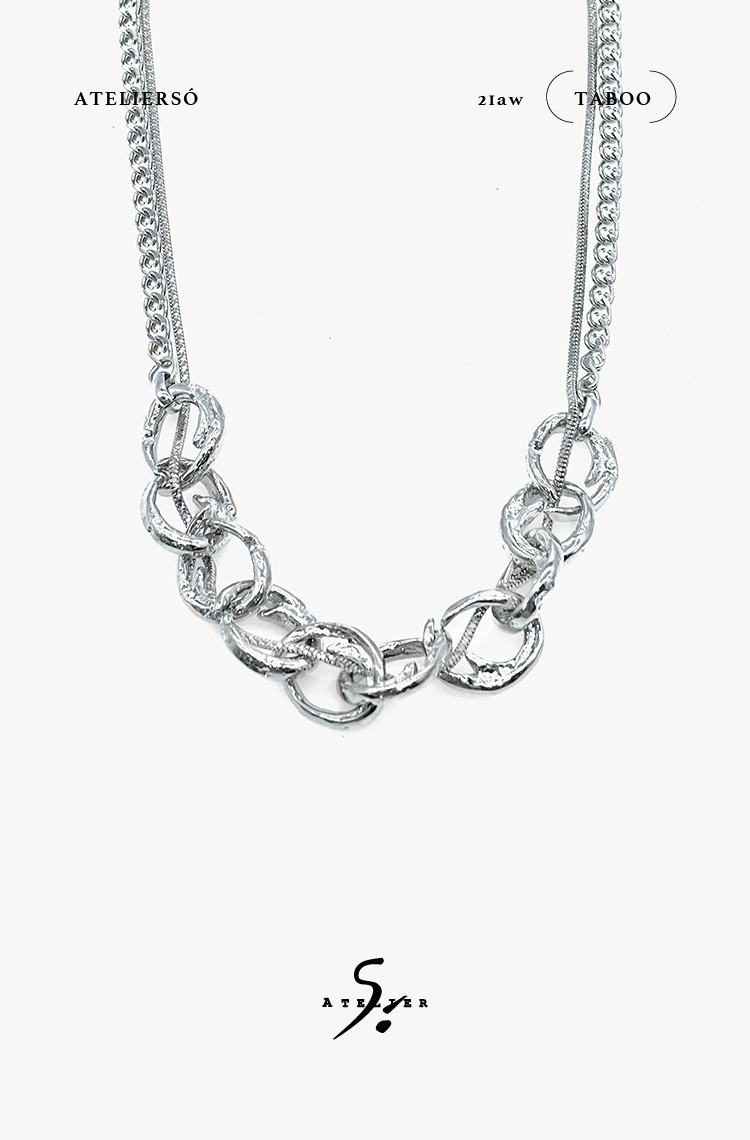 21AW TABOO｜愚人船   尖钩系列 - 多尖钩环扣缠绕项链
