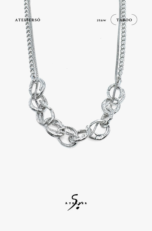 21AW TABOO｜愚人船   尖钩系列 - 多尖钩环扣缠绕项链 商品图0