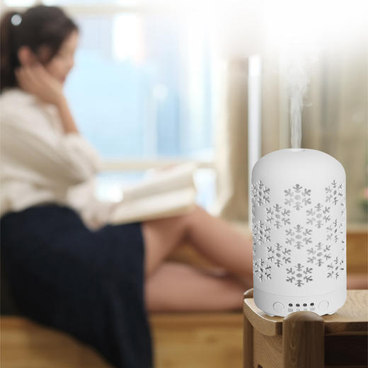 area aroma 陶瓷镂空雕花多彩小夜灯/香薰机/加湿器 商品图1