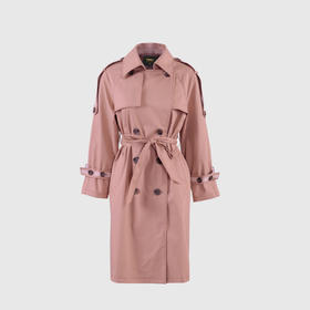 宽肩章宽松风衣（附腰带）