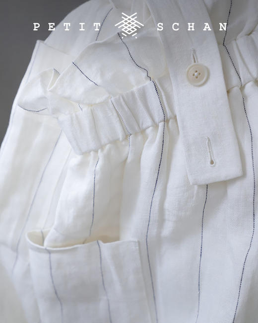 PETIT SCHAN小闪 CLO#039 Fisherman 日本进口纯亚麻设计款两穿背带裤/渔夫裤 商品图2