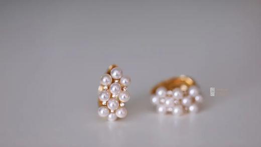 双面JI光樱花粉baby akoya珍珠耳环 商品图4