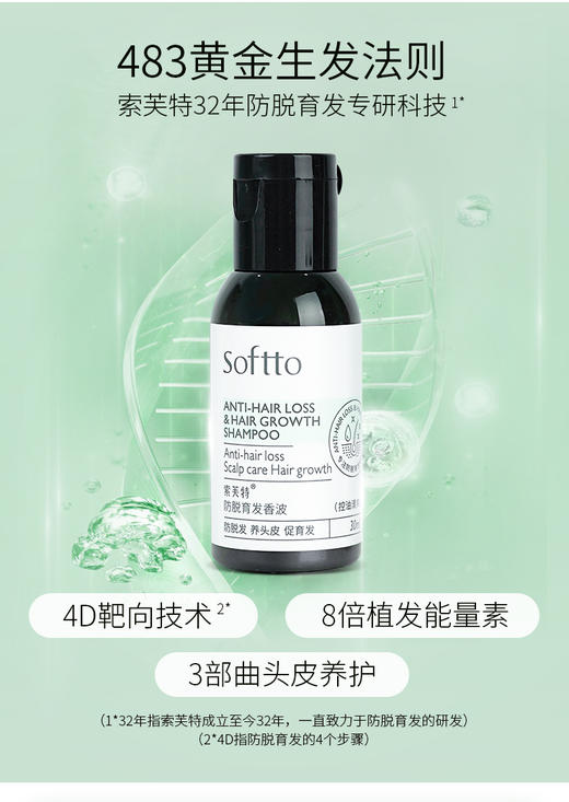 中国索芙特防脱育发香波30ml(控油配方） 商品图2