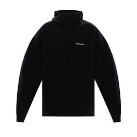 BALENCIAGA 巴黎世家 男士棉质字母徽标印花连帽卫衣 黑色 641679 TJVE5 1000
