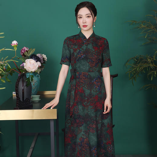 崔万志旗袍 | 2021新品富贵满堂旗袍裙 商品图0