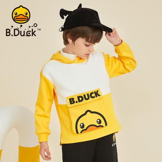 B.Duck小黄鸭童装春秋带帽卫衣(加绒）105-150 BF3208922 商品图4