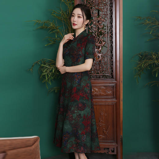 崔万志旗袍 | 2021新品富贵满堂旗袍裙 商品图4
