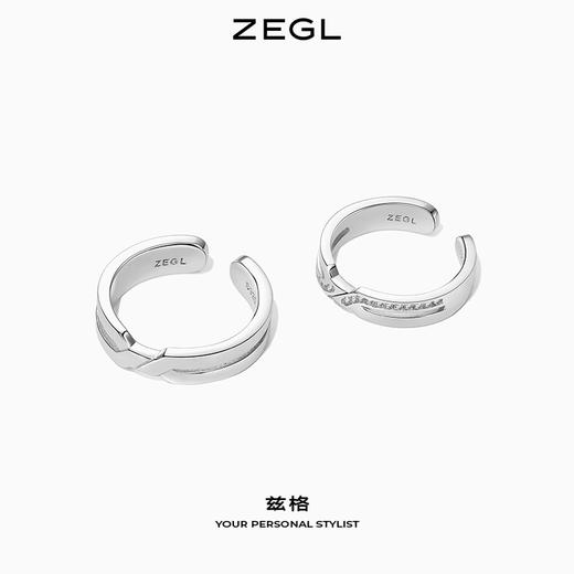 ZEGL设计师925纯银情侣戒指一对男女小众设计指环食指戒个性对戒 商品图3
