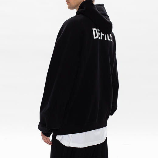 BALENCIAGA 巴黎世家 男士棉质字母徽标印花连帽卫衣 黑色 641679 TJVE5 1000 商品图2