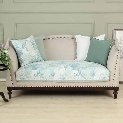 绿意沙发巾北欧简约加厚贡缎绗缝沙发垫 商品图4