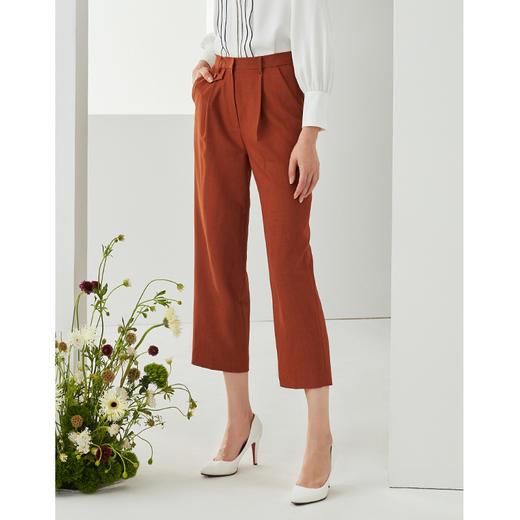 EITIE爱特爱秋季新款气质通勤百搭显瘦高腰休闲西装直筒裤女C2105802 商品图6