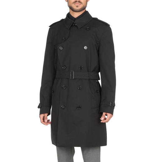 BURBERRY 巴宝莉 男士肯辛顿版型 - 中长款 Trench 束腰风衣 黑色 8028105 A1177 商品图1