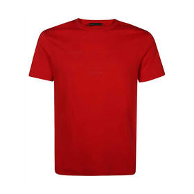 ARMANI 阿玛尼 男士棉质圆领短袖T恤 红色 3K1TE6 1JSHZ 0356