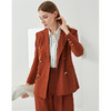 EITIE爱特爱秋季新款时尚气质收腰双排扣显瘦复古西装外套女C2103802 商品缩略图5