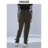 VIMAGE纬漫纪品牌女装秋款时尚显瘦宽松工装休闲高腰收脚长裤女裤V1405012 商品缩略图3