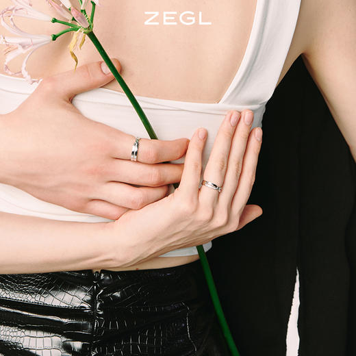 ZEGL设计师925纯银情侣戒指一对男女小众设计指环食指戒个性对戒 商品图2